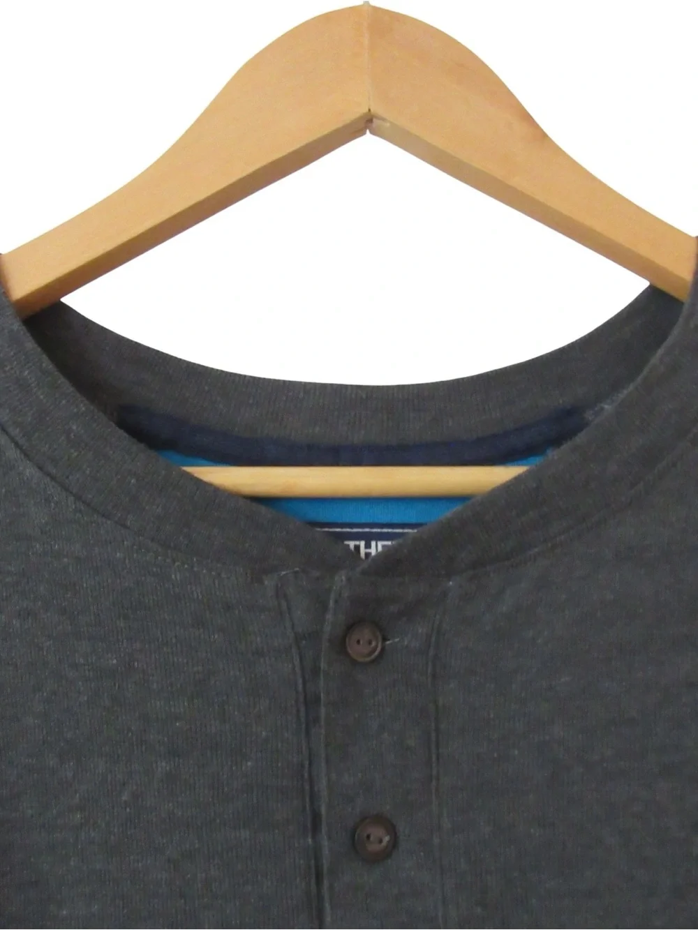 The North Face Mens Long Sleeve Seward Henley Shirt XXL Charcoal Gray Classic